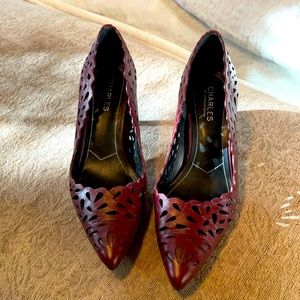 Gorgeous cutout burgundy high heels 8 1/2